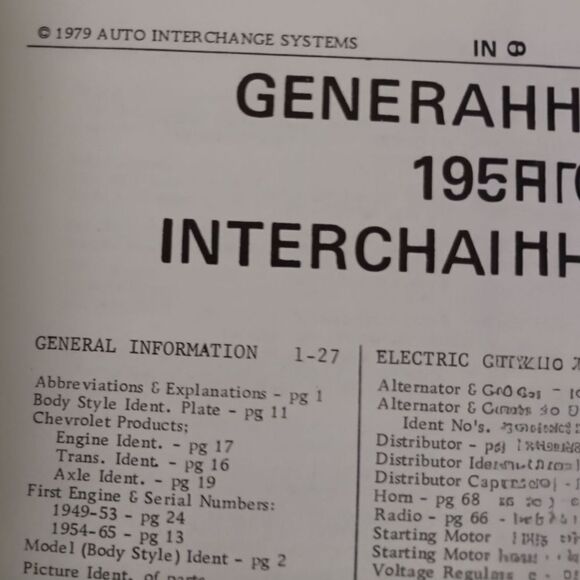 Auto Interchange Systems Booklet 1950-65 General Motors Interchange Manual Vtg.  - Picture 4 of 16